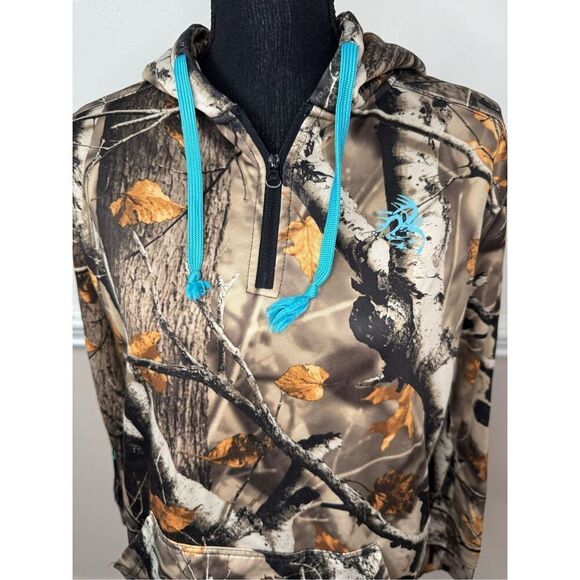 Legendary Whitetails Camo 1/4 Zip Hoodie Size Medium - Picture 2 of 9